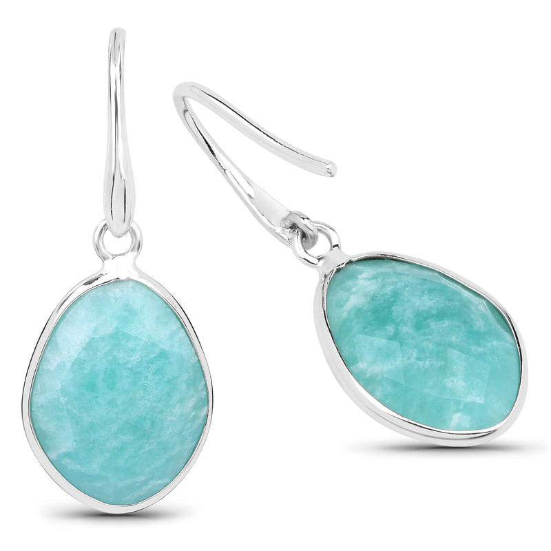 7.92 Carat Genuine Amazonite .925 Sterling Silver Earrings