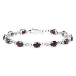 9.35 Carat Genuine Garnet .925 Sterling Silver Bracelet