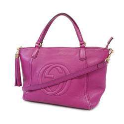 Auth Gucci Soho 2way Bag 369176 Womens Leather HandbagShoulder Bag Pink