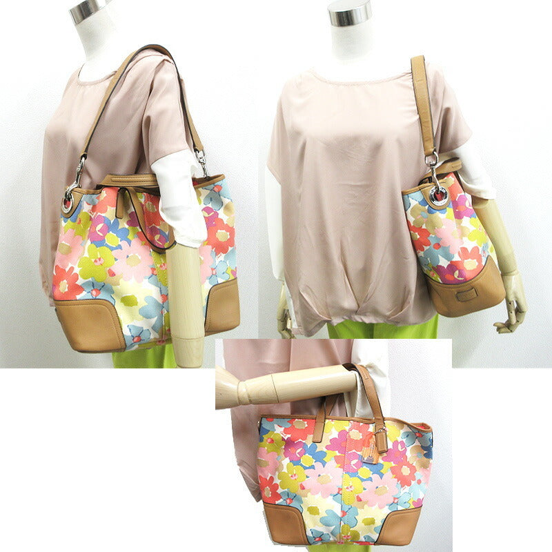 COACH Coach F28287 Shoulder Bag Flower Canvas Leather Ladies