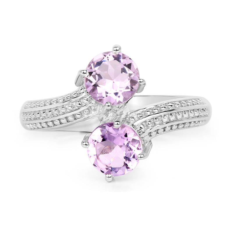 1.46 Carat Genuine  Amethyst .925 Sterling Silver Ring