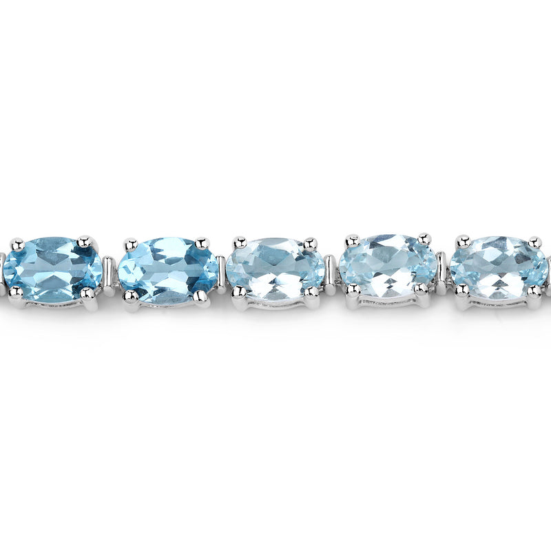 14.77 Carat Genuine Multi Stones .925 Sterling Silver Bracelet