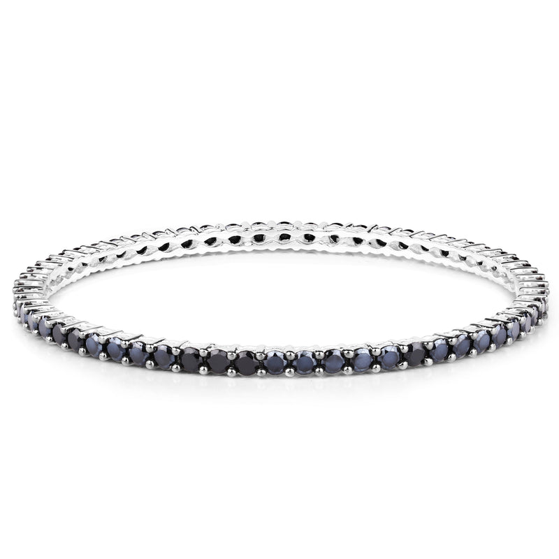 8.84 Carat Genuine Black Spinel .925 Sterling Silver Bracelet