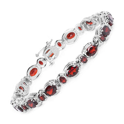 16.10 Carat Genuine Garnet .925 Sterling Silver Bracelet