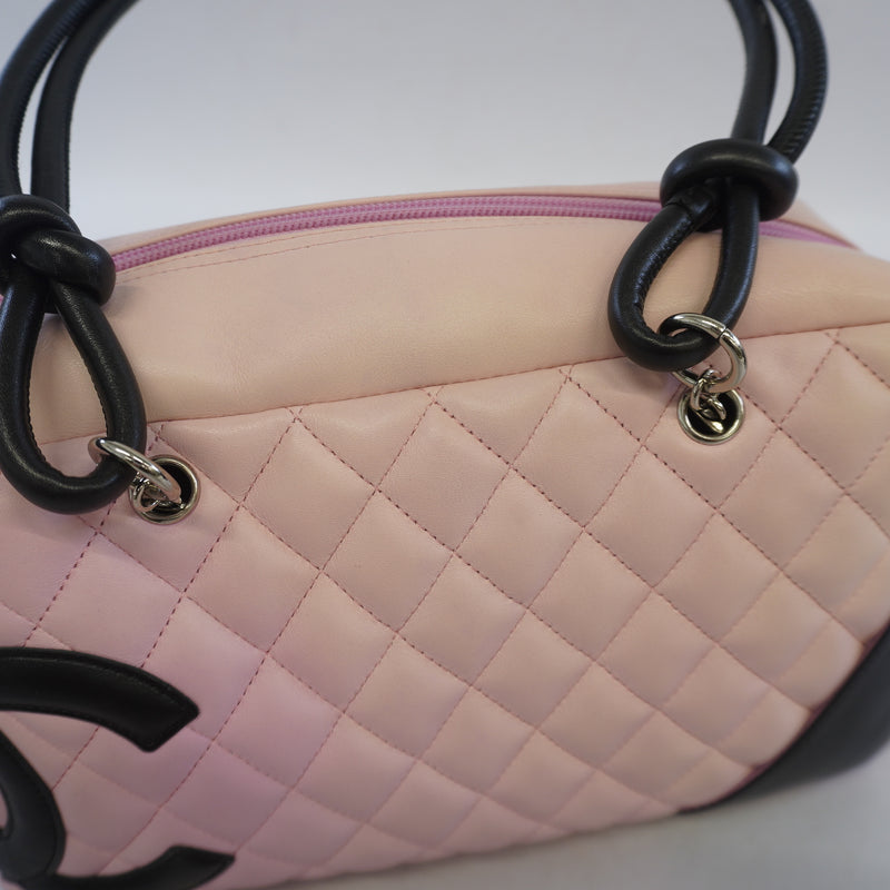 Auth Chanel Ligne Cambon Shoulder Bag Womens Leather HandbagShoulder Bag Pink