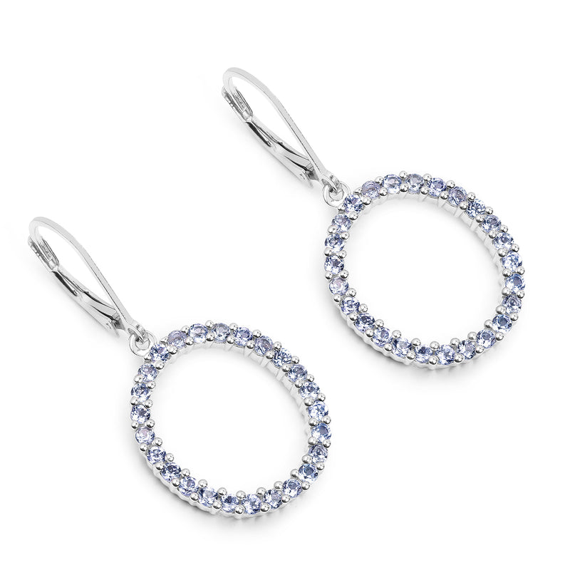 1.75 Carat Genuine Tanzanite .925 Sterling Silver Earrings