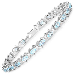 5.75 Carat Genuine Blue Topaz .925 Sterling Silver Bracelet