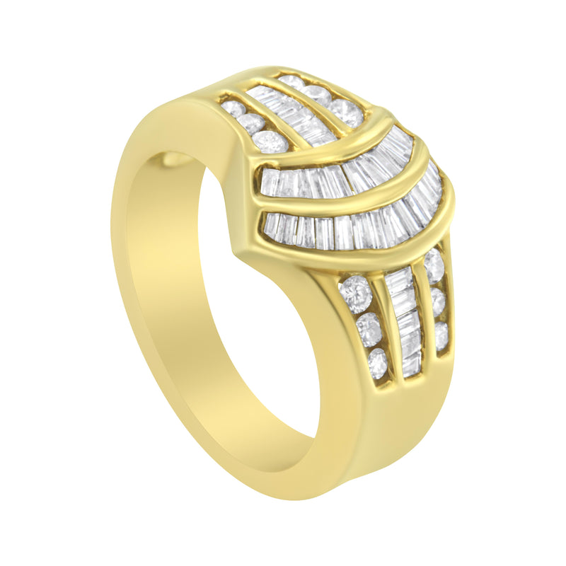 14K Yellow Gold 3/4 ct TDW Diamond Bypass Ring (H-ISI1-SI2)