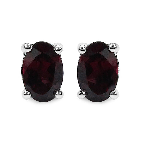 1.04 Carat Genuine Rhodolite .925 Sterling Silver Earrings