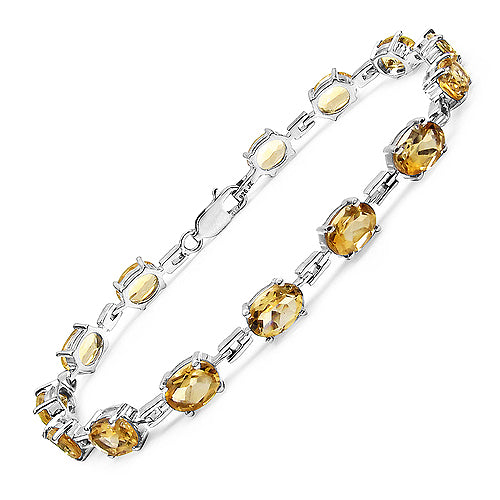 11.90 Carat Genuine Citrine .925 Sterling Silver Bracelet