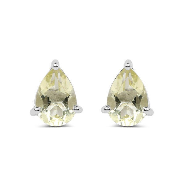 1.24 Carat Genuine Lemon Quartz .925 Sterling Silver Earrings