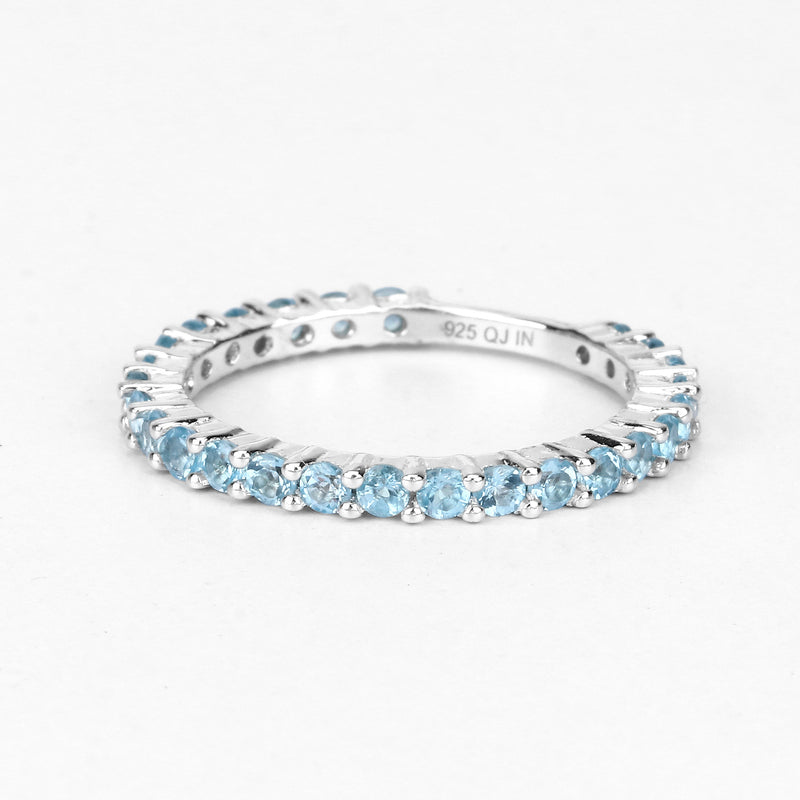 0.94 Carat Genuine Swiss Blue Topaz .925 Sterling Silver Ring