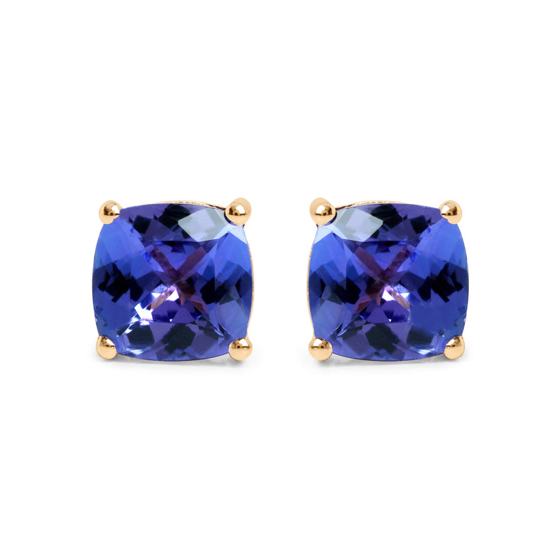 1.90 Carat Genuine Tanzanite 14K Yellow Gold Earrings