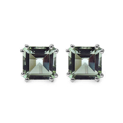 9.00 Carat Genuine Green Amethyst Sterling Silver Earrings