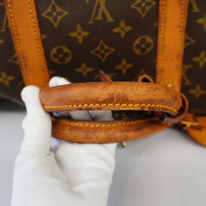 Auth Louis Vuitton Boston Bag Monogram Keepall Bandolier 55 M41414 Unisex