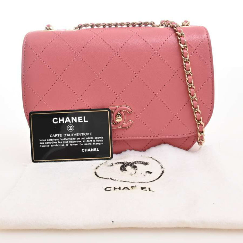 Chanel Womens Leather Shoulder Bag Pink
