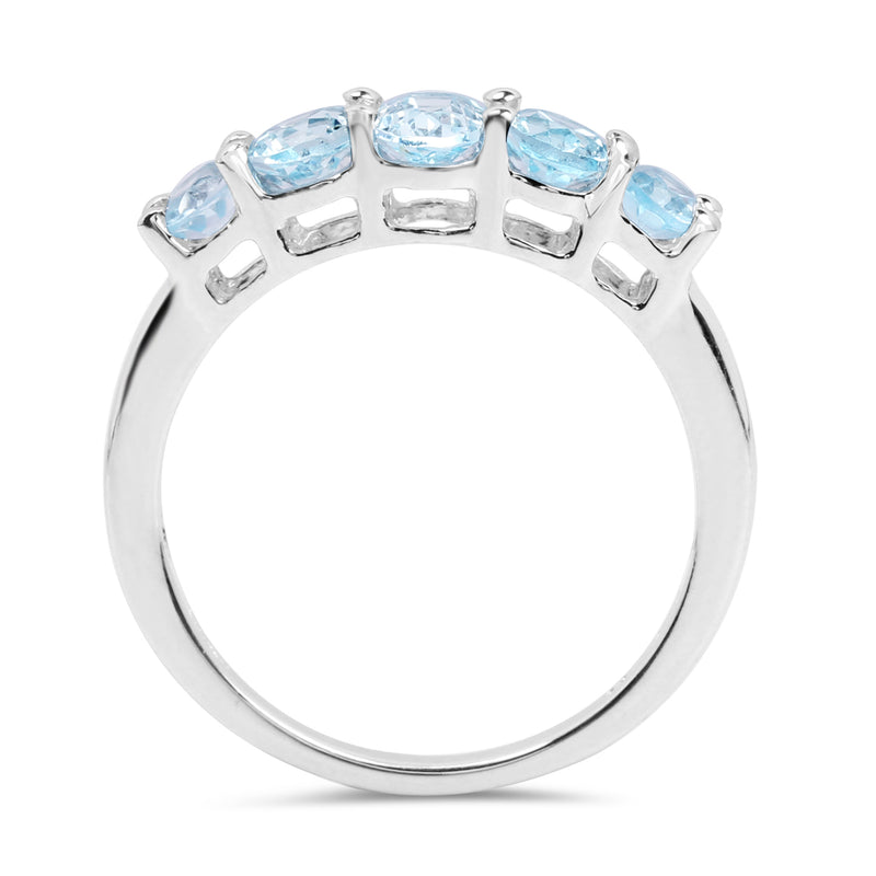 1.91 Carat Genuine Blue Topaz .925 Sterling Silver Ring