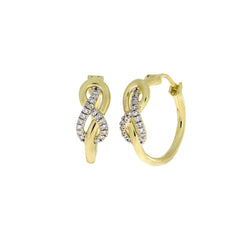 Natural .10ct Diamond Hoop Earrings 10KT Yellow Gold