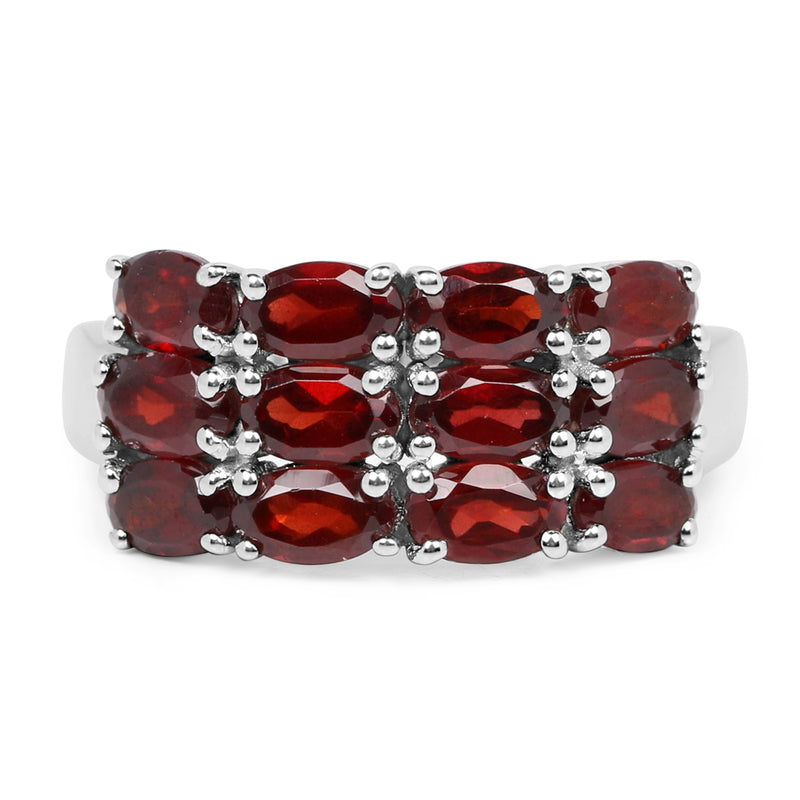 3.84 Carat Genuine  Garnet .925 Sterling Silver Ring