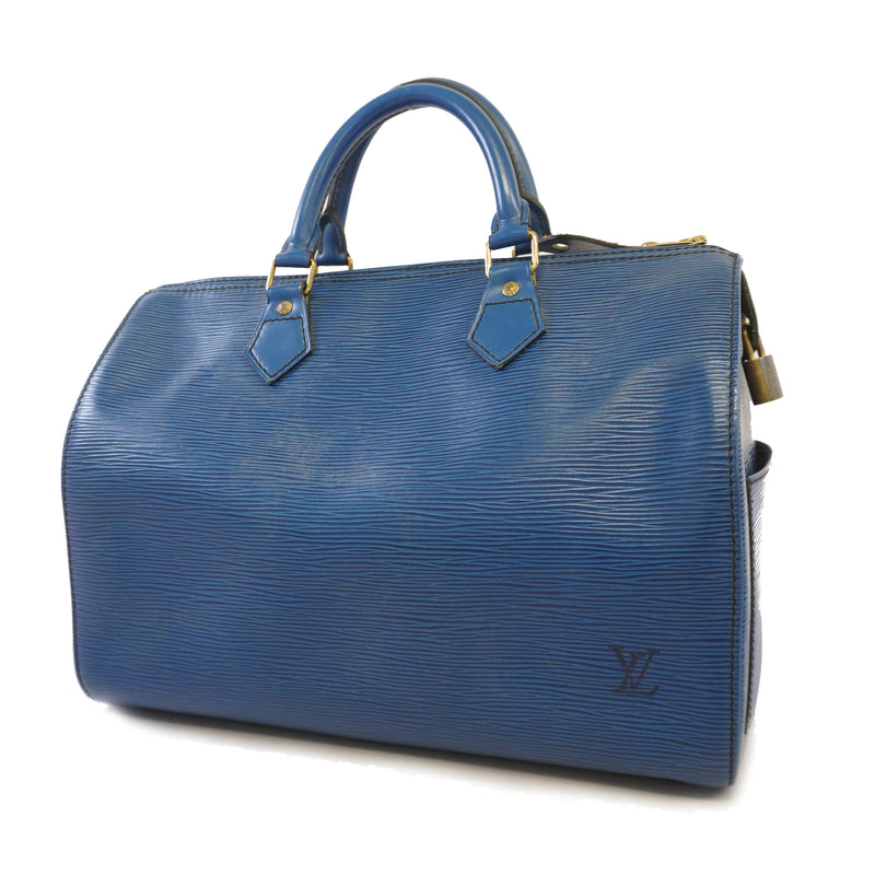 Auth Louis Vuitton Epi Speedy 30 M43005 Womens Boston BagHandbag Toledo Blue
