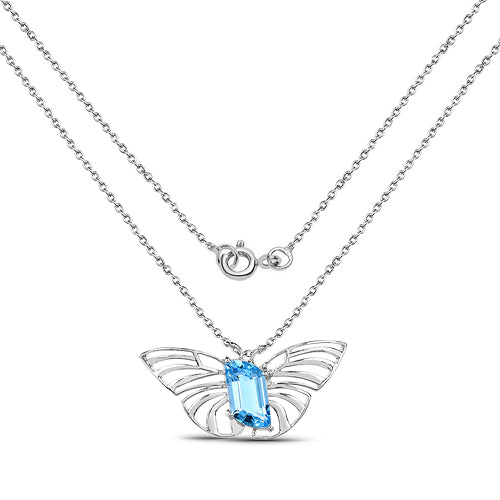 10.62 Carat Genuine Swiss Blue Topaz .925 Sterling Silver Pendant