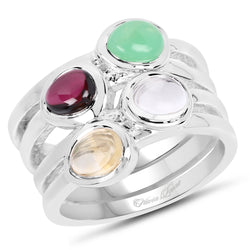 2.78 Carat Genuine Multi Stone .925 Sterling Silver Ring