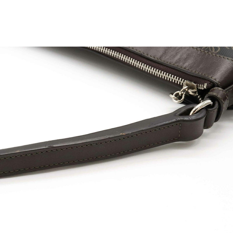 Loewe Anagram Shoulder Bag PVC Leather Black Dark Brown