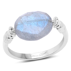 4.05 Carat Genuine Labradorite .925 Sterling Silver Ring