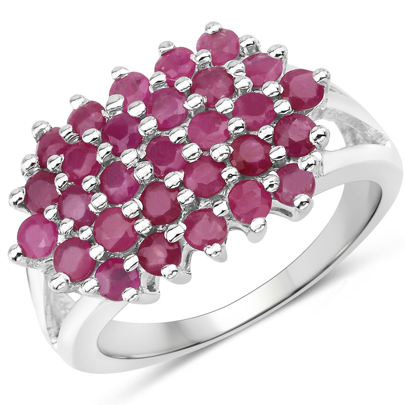 2.18 Carat Genuine Ruby .925 Sterling Silver Ring