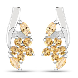 0.65 Carat Genuine Citrine .925 Sterling Silver Earrings