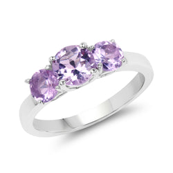 1.63 Carat Genuine Amethyst .925 Sterling Silver Ring