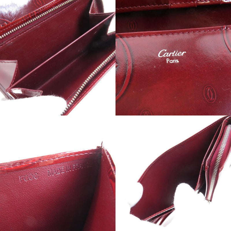 Cartier Puppy Birthday Bi-Fold Wallet Patent Leather Ladies CARTIER