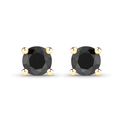 0.66 Carat Genuine Black Diamond .925 Sterling Silver Earrings