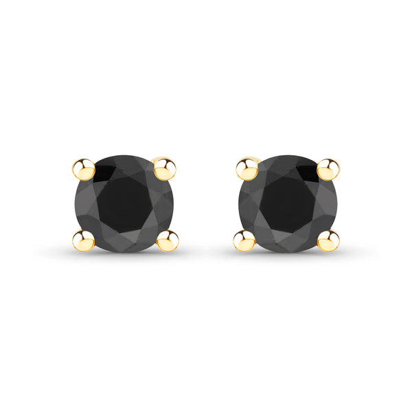 0.66 Carat Genuine Black Diamond .925 Sterling Silver Earrings