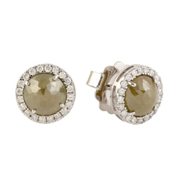 Prong Set Ice Diamond Stud Earrings 18k White Gold Jewelry Gift