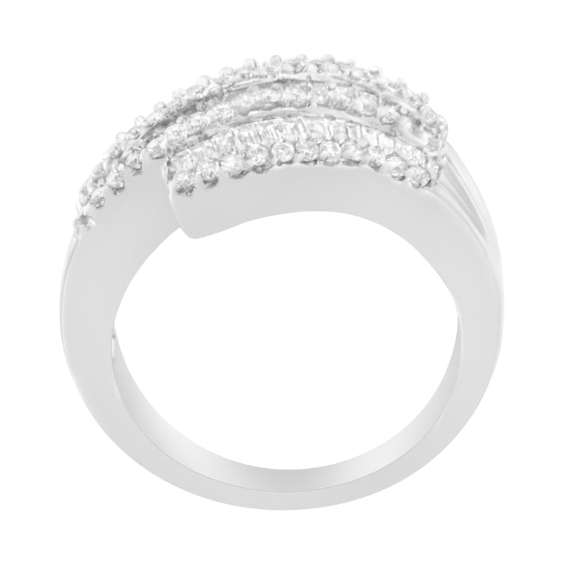 14kt White Gold 1 ct TDW Diamond Modern Band Ring (H-ISI1-SI2)