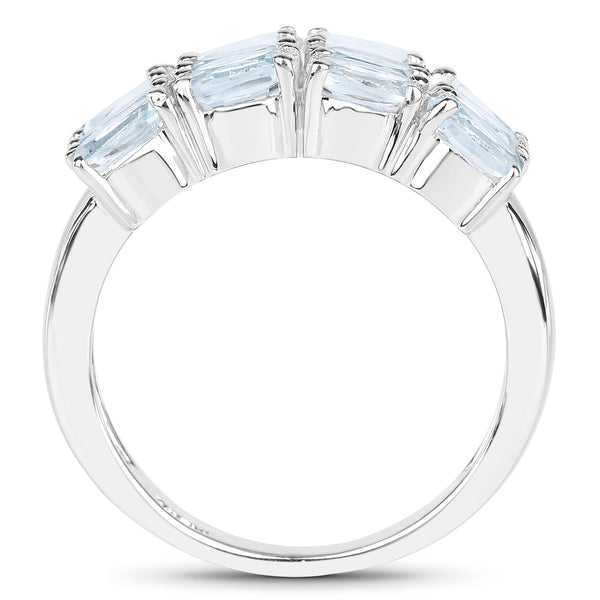 3.36 Carat Genuine  Blue Topaz .925 Sterling Silver Ring
