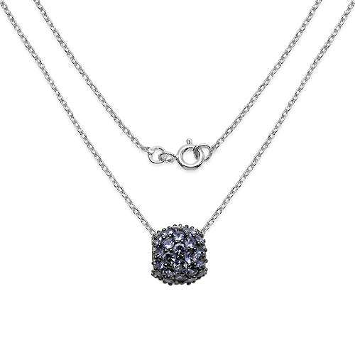 3.08 Carat Genuine Tanzanite .925 Sterling Silver Pendant