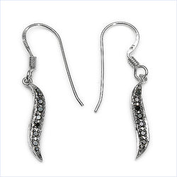 0.16 Carat Genuine Black Diamond .925 Sterling Silver Earrings