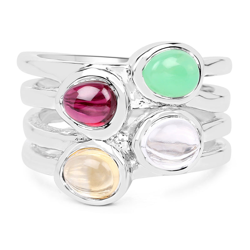 2.78 Carat Genuine Multi Stone .925 Sterling Silver Ring