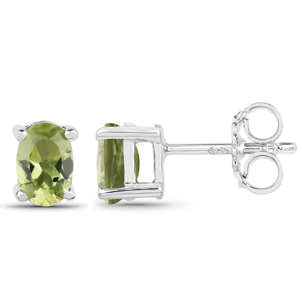 1.66 Carat Genuine Peridot .925 Sterling Silver Earrings