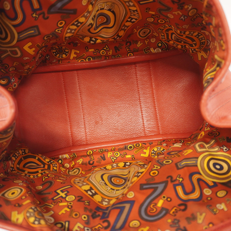 Auth Hermes Garden Party TPM  J Engraved Vermilion Red Womens Handbag