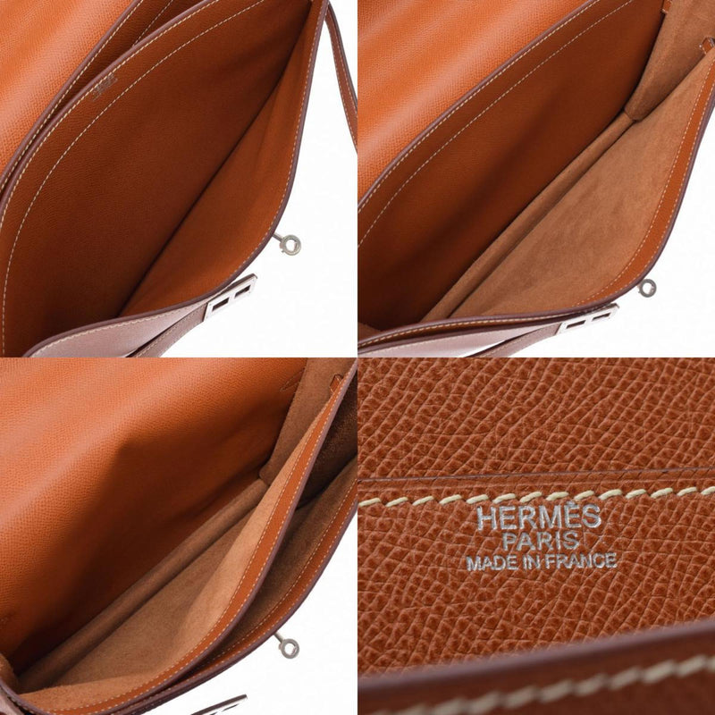 HERMES Hermes Kelly Depeche 34 Cognac  J engraved (around 2006) Mens Epson bag
