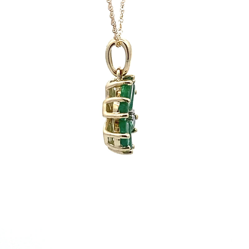 .01ct Emerald Diamond Fashion Pendants 10KT Yellow Gold