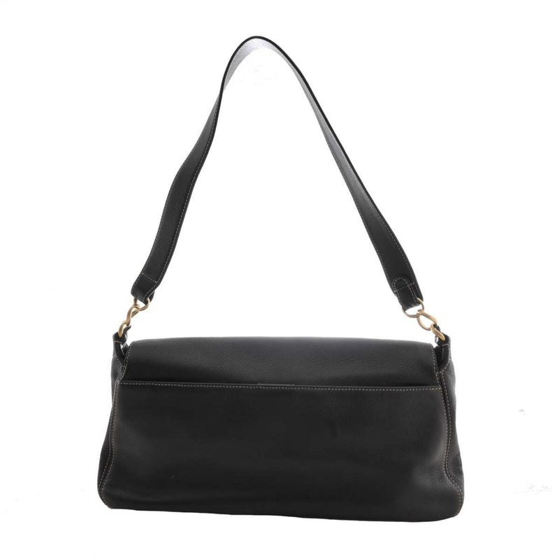 Chanel Womens Leather Shoulder Bag Black
