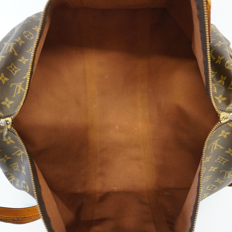 Auth Louis Vuitton Boston Bag Monogram Keepall Bandolier 55 M41414 Unisex