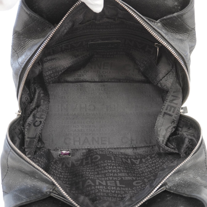 Auth Chanel Caviar Skin Handbag Womens Caviar Leather Handbag Black
