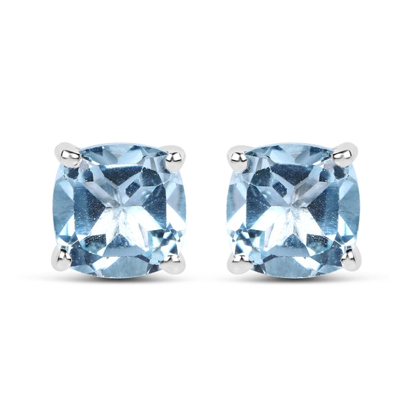 2.40 Carat Genuine Blue Topaz .925 Sterling Silver Earrings