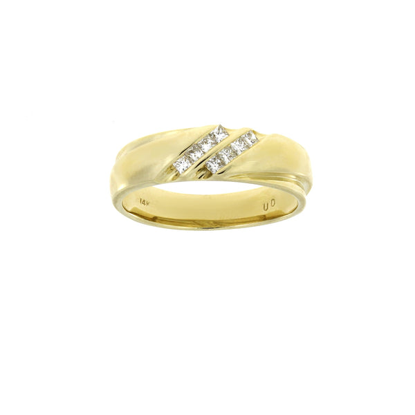 .28ct Diamond Mens Ring Wedding Band 14KT Yellow Gold