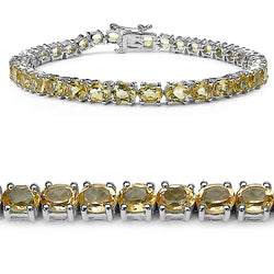 12.60 Carat Genuine Citrine .925 Sterling Silver Bracelet